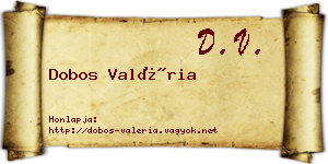 Dobos Valéria névjegykártya