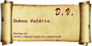 Dobos Valéria névjegykártya